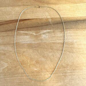 14K YELLOW GOLD Cable Chain Necklace 1mm 18"